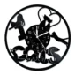 A wall clock featuring black cat silhouettes and the phrase "I Love Cats" in stylized letters.