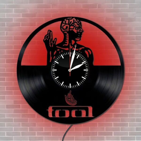 Skeletal Brain Wall Clock 4 Skeletal Brain Wall Clock, featuring an artistic depiction of a human figure with the word "fool" below, set against a red gradient above a brick wall.