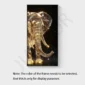A geometric elephant artwork with a sparkling, faceted design, set against a dark background.
